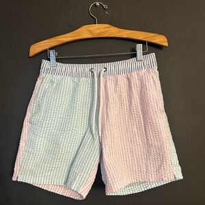 J. Crew Blue and White Swim Shorts